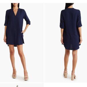 NWT Lush Novak Split Neck Three-Quarter Sleeve Dress